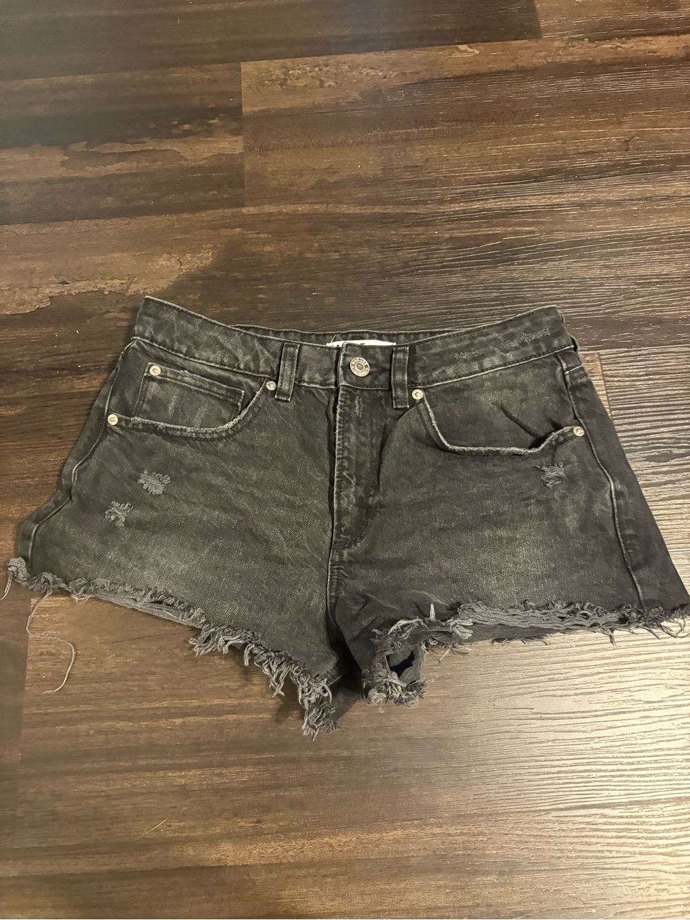 Garage Black Distressed Festival Jean Shorts